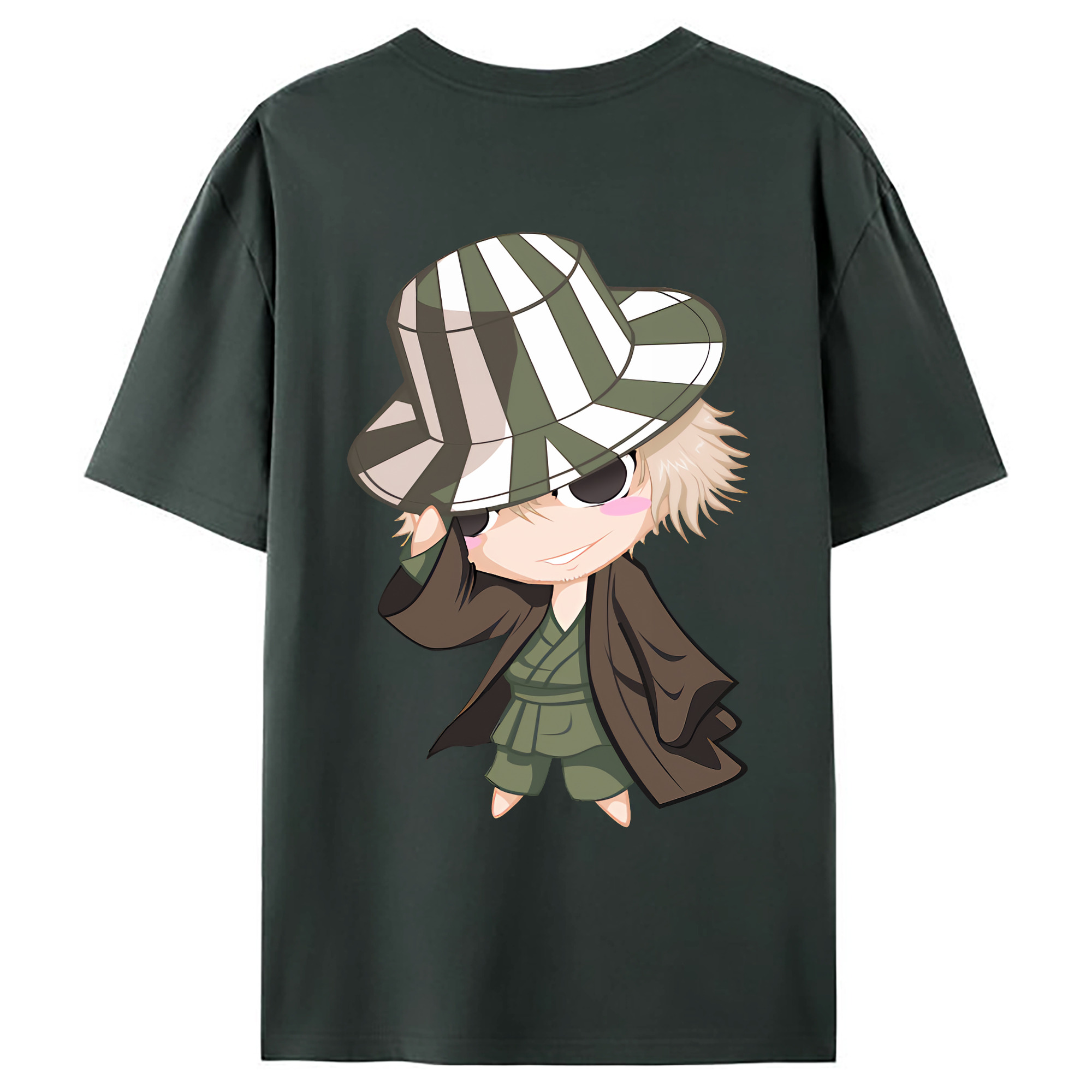 （画像用） "ブリーチ 浦原 喜助（うらはら きすけ） BLEACH Urahara Kisuke " 綿100％ メンズ半袖Tシャツ（バックプリント） 通気性